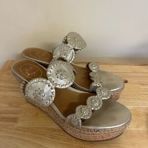 Jack Rogers Metallic Wedge Sandals